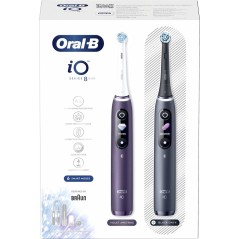 "Oral-B iO Series 8n DUO Electric Toothbrush - Black/Purple | Ultimate Clean & Smart Technology"
